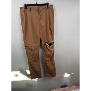 Columbia Woman Size 10 Reg Brown Convertible Hiking Pants Pockets Omni-Shade